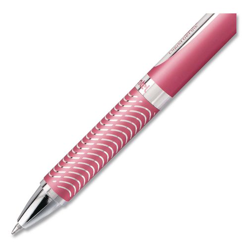 Image of Pentel® BL407P-A EnerGel Alloy RT Gel Pens, Retractable, Medium 0.7mm, Black Ink, Pink Barrel