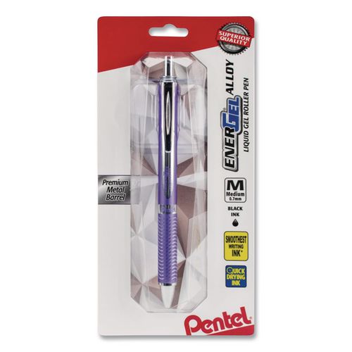 Image of Pentel® BL407V-V Energel Alloy Rt Gel Pen, Retractable, Medium 0.7 Mm, Violet Ink, Violet Barrel