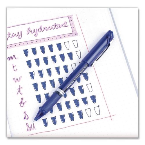 Image of Pentel® BLN25-C EnerGel NV Gel Pen, Stick, Fine 0.5 mm, Blue Ink, Blue Barrel, Dozen