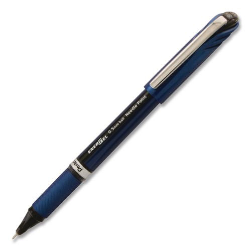 Image of Pentel® BLN25-C EnerGel NV Gel Pen, Stick, Fine 0.5 mm, Blue Ink, Blue Barrel, Dozen