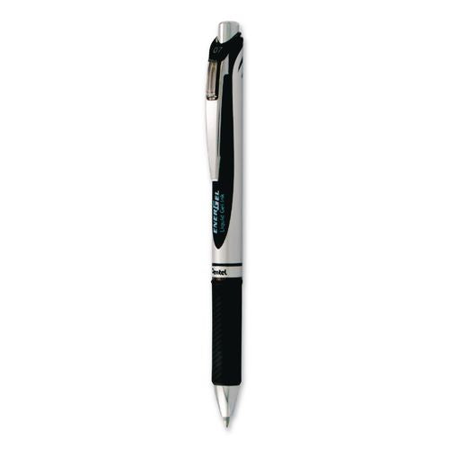 Image of Pentel® BLP77BP3A EnerGel PRO Hybrid Gel Pen, Retractable, Medium 0.7 mm, Black Ink, Black Barrel, 3/Pack