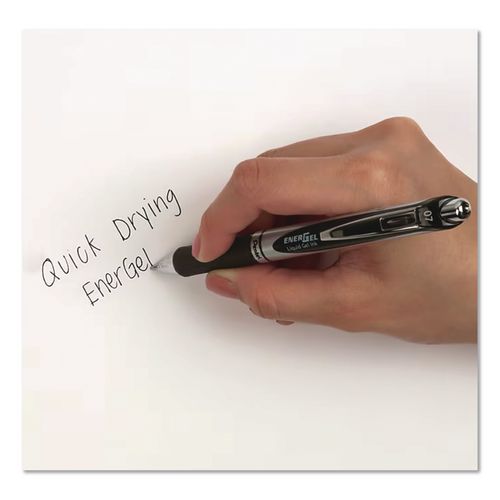 Image of Pentel® BLP77BP3A EnerGel PRO Hybrid Gel Pen, Retractable, Medium 0.7 mm, Black Ink, Black Barrel, 3/Pack