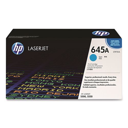 Image of HP C9731A HP 645a, (c9731a) Cyan Original Laserjet Toner Cartridge