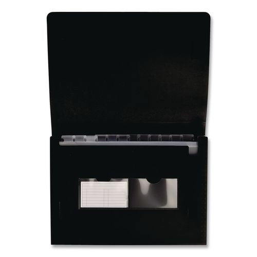 Image of Pendaflex® 82011EE 13-Pocket File, 4" Expansion, 13 Sections, Hook/Loop Closure, 1/12-Cut Tabs, Letter Size, Black