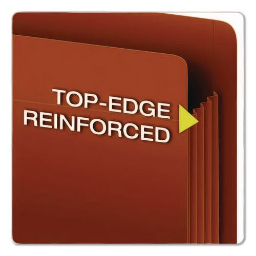 Image of Pendaflex® 95565EE Heavy-Duty End Tab File Pockets, 5.25" Expansion, Legal Size, Red Fiber, 10/box