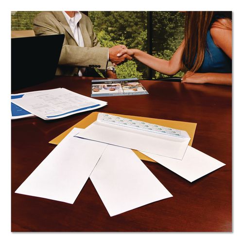 Image of Quality Park Redi-Strip Envelope, #10, Commercial Flap, Redi-Strip Heat-Resistant Adhesive Closure, 4.13 x 9.5, White, 500/Box