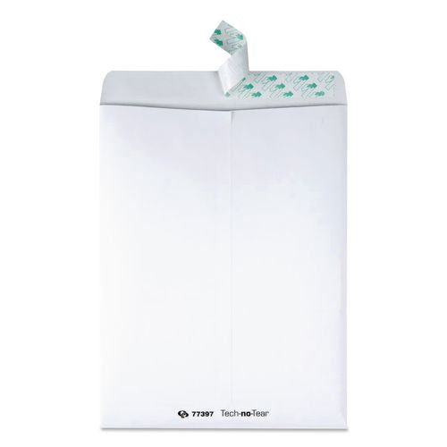Image of Quality Park QUA77397 Tech-No-Tear Catalog Envelope, Paper Exterior, #13 1/2, Cheese Blade Flap, Self-Adhesive Closure, 10 x 13, White, 100/Box