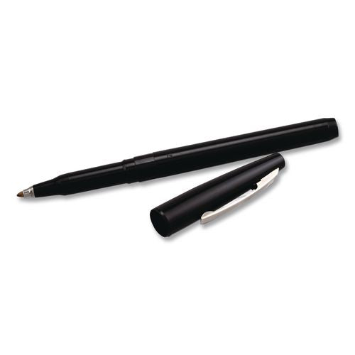 Image of Pentel® R100-A Rolling Writer Rollerball Pen, Stick, Medium 0.8 mm, Black Ink, Black Barrel, Dozen
