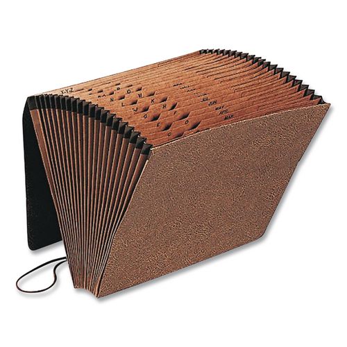 Image of Pendaflex® 01365 All Purpose Expanding File, 2" Expansion, 21 Sections, Elastic Cord Closure, 2/5-Cut Tabs, Letter Size, Red Fiber