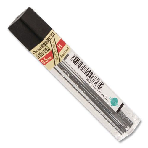 Image of Pentel® C505-H Super Hi-Polymer Lead Refills, 0.5 Mm, H, Black, 12/tube