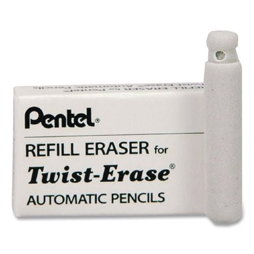 Image of Pentel® E10BP-K6 Eraser Refills For Pentel Side Fx And Twist-Erase Pencils, Cylindrical Rod, White, 3/tube