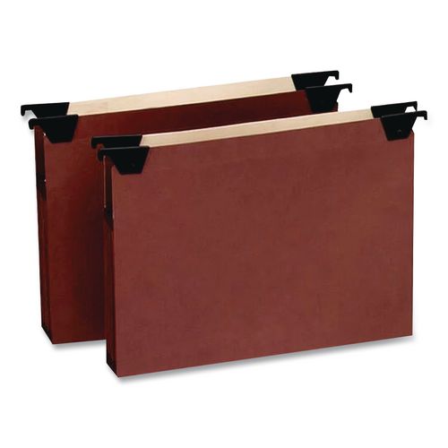 Image of Pendaflex® 45432 Premium Expanding Hanging File Pockets with Swing Hooks and Dividers, 3 Dividers with 1/3-Cut Tabs, Letter Size, Brown, 5/Box