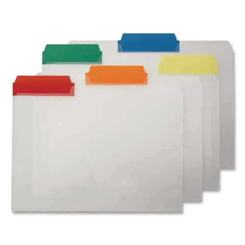 Image of Pendaflex® 55702 Poly File Folders, 1/3-Cut Tabs: Assorted, Letter Size, Clear, 25/Box