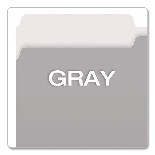 Image of Pendaflex® 4350 1/3 GRA Interior File Folders, 1/3-Cut Tabs: Assorted, Legal Size, Gray, 100/Box