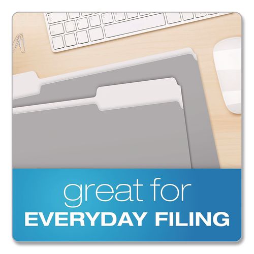 Image of Pendaflex® 4350 1/3 GRA Interior File Folders, 1/3-Cut Tabs: Assorted, Legal Size, Gray, 100/Box