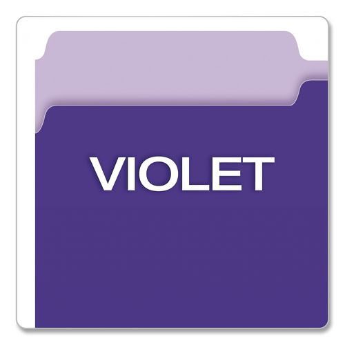 Image of Pendaflex® 4350 1/3 VIO Interior File Folders, 1/3-Cut Tabs: Assorted, Legal Size, Violet, 100/Box