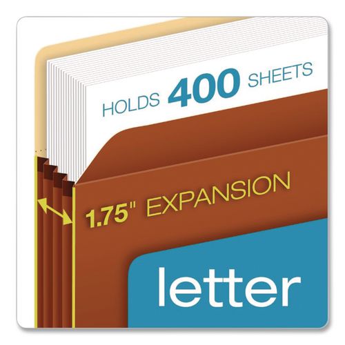 Image of Pendaflex® 1526E-OX Standard Expanding File Pockets, 3.5" Expansion, Legal Size, Redrope, 25/Box