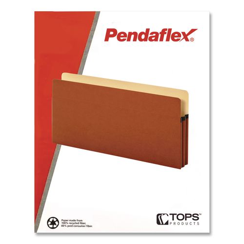 Image of Pendaflex® 1536GAM Smart Shield File Pocket, 5.25" Expansion, Legal Size, Red Fiber, 10/box