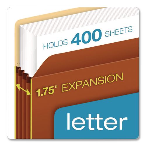 Image of Pendaflex® 1536G-OX Standard Expanding File Pockets, 5.25" Expansion, Legal Size, Redrope, 10/Box