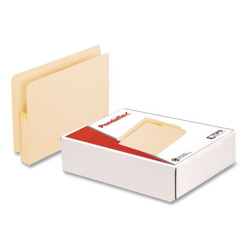 Image of Pendaflex® 12832 Convertible End Tab File Pockets, 3.5" Expansion, Letter Size, Manila, 25/box