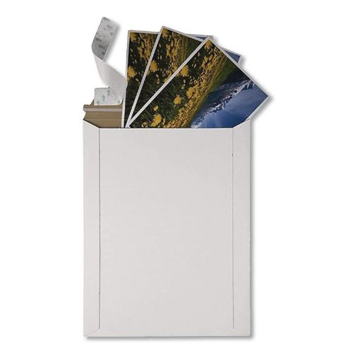 Image of Quality Park QUA64015 Photo/Document Mailer, Cheese Blade Flap, Redi-Strip Adhesive Closure, 9.75 x 12.5, White, 25/Box