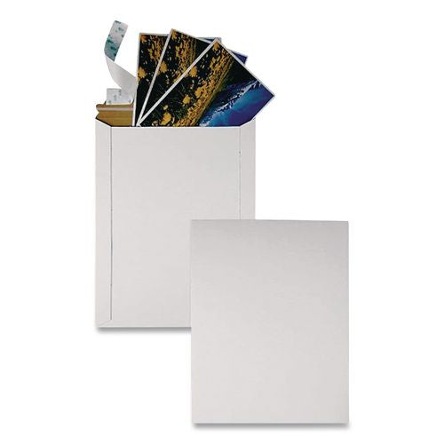 Image of Quality Park QUA64015 Photo/Document Mailer, Cheese Blade Flap, Redi-Strip Adhesive Closure, 9.75 x 12.5, White, 25/Box