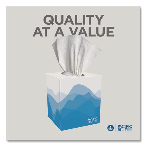 Image of Georgia Pacific® Professional 46200 Pacific Blue Select Cube Box Facial Tissue, 2-Ply, White, 100 Sheets/box, 36 Boxes/carton