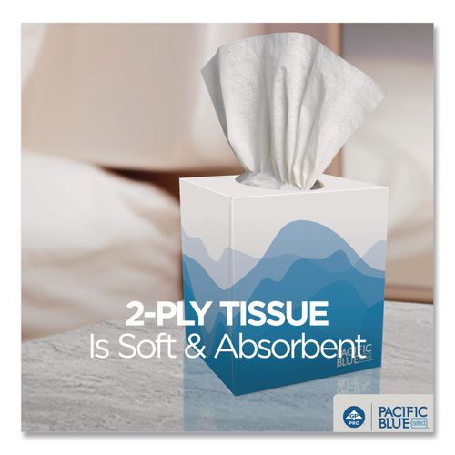 Image of Georgia Pacific® Professional 46200 Pacific Blue Select Cube Box Facial Tissue, 2-Ply, White, 100 Sheets/box, 36 Boxes/carton