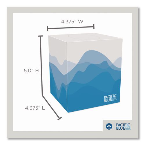 Image of Georgia Pacific® Professional 46200 Pacific Blue Select Cube Box Facial Tissue, 2-Ply, White, 100 Sheets/box, 36 Boxes/carton