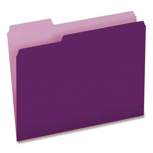 Image of Pendaflex® 4210 1/3 VIO Interior File Folders, 1/3-Cut Tabs: Assorted, Letter Size, Violet, 100/Box