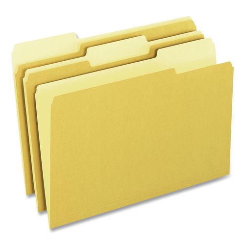 Image of Pendaflex® 4210 1/3 YEL Interior File Folders, 1/3-Cut Tabs: Assorted, Letter Size, Yellow, 100/Box