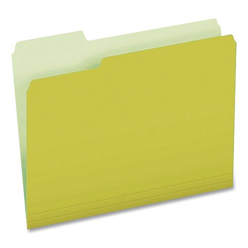 Image of Pendaflex® 4210 1/3 YEL Interior File Folders, 1/3-Cut Tabs: Assorted, Letter Size, Yellow, 100/Box