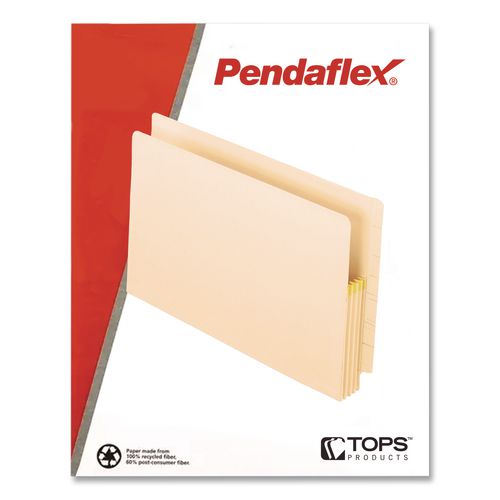 Image of Pendaflex® 22812 Manila Drop Front Shelf File Pockets with Rip-Proof-Tape Gusset Top, 3.5" Expansion, Legal Size, Manila, 25/Box