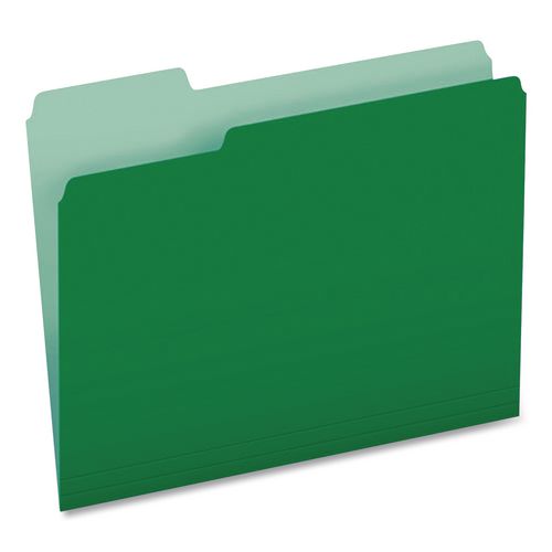 Image of Pendaflex® 4210 1/3 BGR Interior File Folders, 1/3-Cut Tabs: Assorted, Letter Size, Bright Green, 100/Box