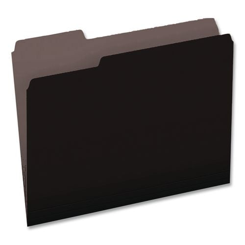 Image of Pendaflex® 4210 1/3 BLA Interior File Folders, 1/3-Cut Tabs: Assorted, Letter Size, Black/Gray, 100/Box