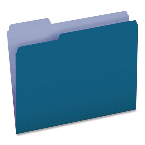 Image of Pendaflex® 4210 1/3 BLU Interior File Folders, 1/3-Cut Tabs: Assorted, Letter Size, Blue, 100/Box
