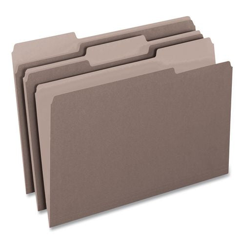 Image of Pendaflex® 4210 1/3 GRA Interior File Folders, 1/3-Cut Tabs: Assorted, Letter Size, Gray, 100/Box