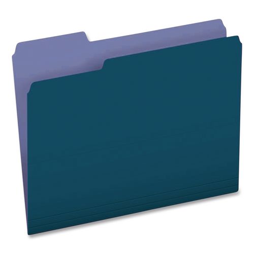 Image of Pendaflex® 4210 1/3 NAV Interior File Folders, 1/3-Cut Tabs: Assorted, Letter Size, Navy Blue, 100/Box