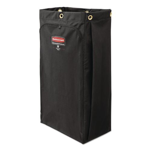 Image of Rubbermaid® Commercial 2202530 Fabric Cleaning Cart Bag for Rubbermaid Commercial Housekeeping and Janitorial Carts, 30 gal, 10.5 x 16.8 x 33, Black, 4/CT