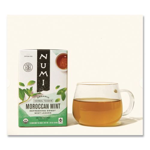 Image of Numi® Organic Teas and Teasans, 1.4 oz Filterbag, Moroccan Mint, 18/Box