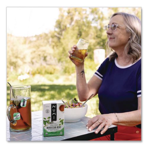 Image of Numi® Organic Teas and Teasans, 1.4 oz Filterbag, Moroccan Mint, 18/Box
