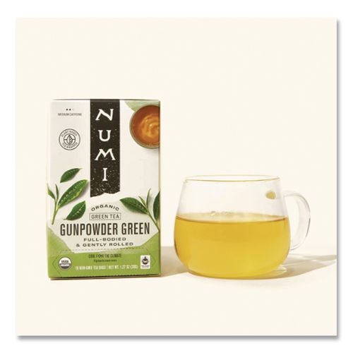 Image of Numi® 10109 Organic Teas And Teasans, 1.27 Oz, Gunpowder Green, 18/box