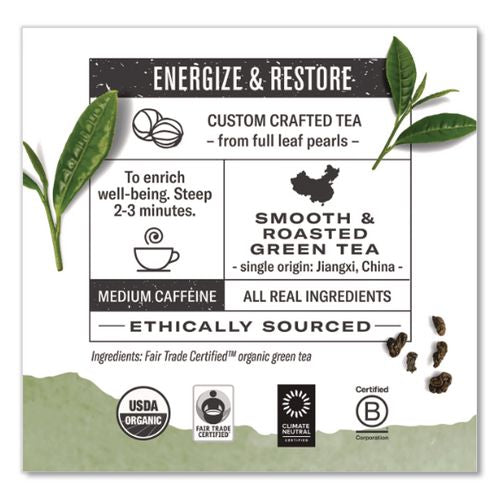 Image of Numi® 10109 Organic Teas And Teasans, 1.27 Oz, Gunpowder Green, 18/box