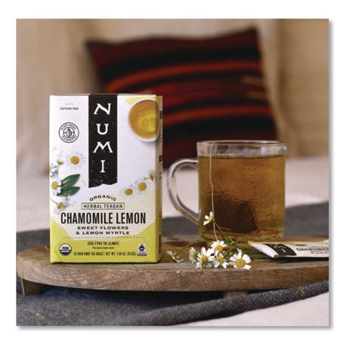 Image of Numi® 10150 Organic Teas And Teasans, 1.8 Oz, Chamomile Lemon, 18/box