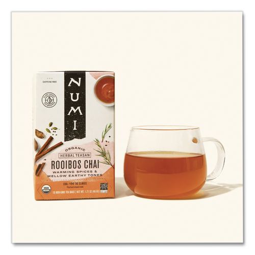 Image of Numi® 10200 Organic Teas And Teasans, 1.71 Oz, Rooibos Chai, 18/box