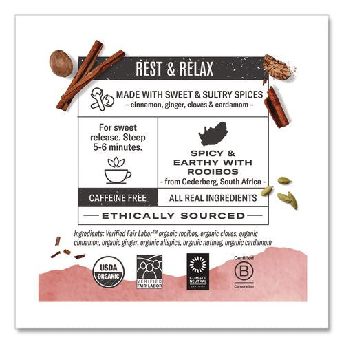 Image of Numi® 10200 Organic Teas And Teasans, 1.71 Oz, Rooibos Chai, 18/box