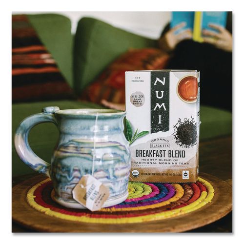 Image of Numi® 10220 Organic Teas And Teasans, 1.4 Oz, Breakfast Blend, 18/box