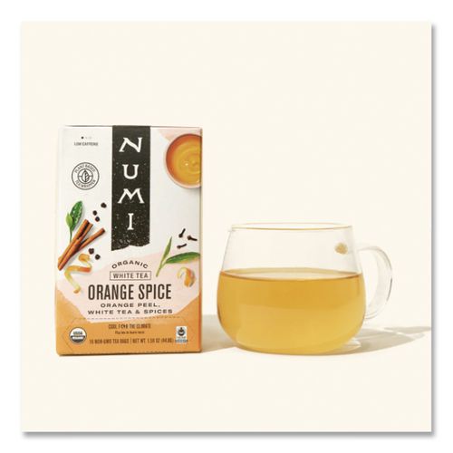 Image of Numi® 10240 Organic Teas And Teasans, 1.58 Oz, White Orange Spice, 16/box