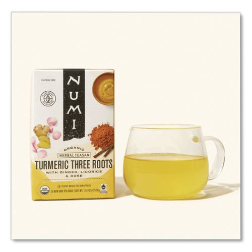 Image of Numi® Turmeric Tea, Three Roots, 1.42 Oz Bag, 12/box