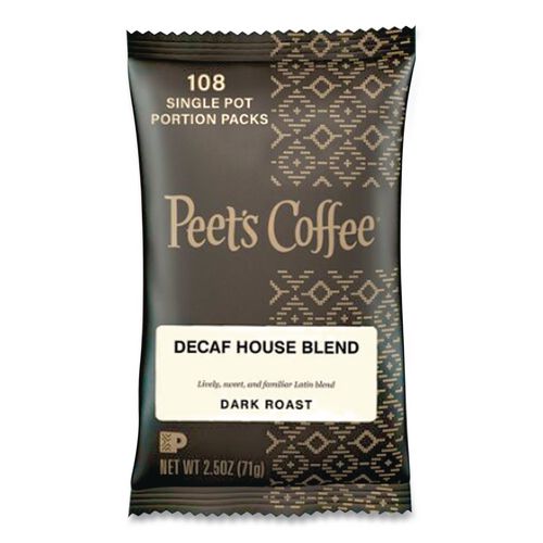 Image of Peet's Coffee & Tea® 504913 Coffee Portion Packs, House Blend, Decaf, 2.5 Oz Frack Pack, 18/box
